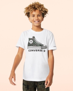 Converse Printed Sneaker Erkek Çocuk Tişört Beyaz | 2067491-Türkiye